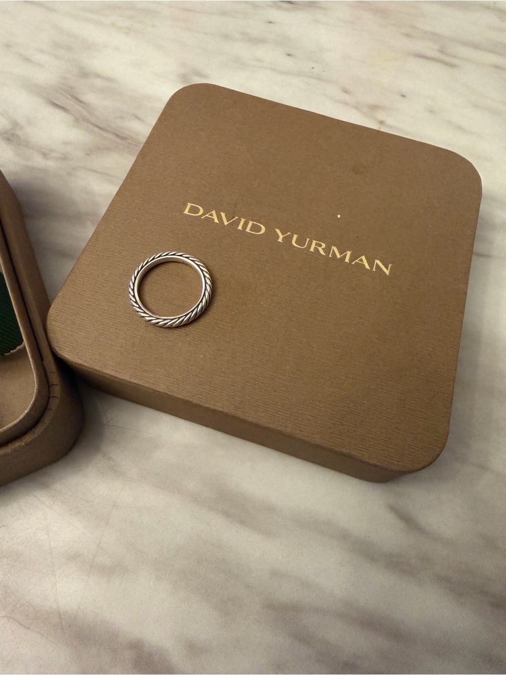 David Yurman Silver Twisted Cable Band Ring - Picture 2 of 6
